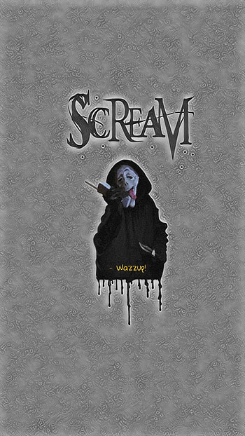 Scream v5, movie, art, ghost face, halloween, ghostface, black, scream, grey HD phone wallpaper