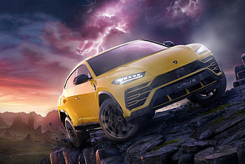 Off0-road yellow, sports car, Lamborghini Urus HD wallpaper