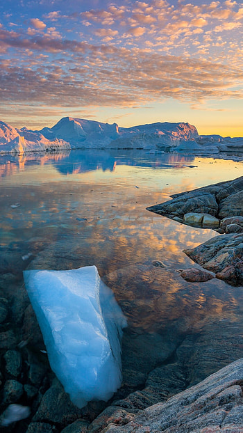 Greenland, Travels, Ilulissat Icefjord, Dusk HD phone wallpaper