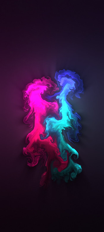Blue, pink clash, electric blue, magenta, art, swirl, blue, collide, paint, abstract HD phone wallpaper
