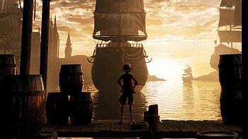 Monkey D Luffy Standing In Front Of Going Merry Boat, monkey-d-luffy, one-piece, anime, artist, artwork, digital-art, artstation HD wallpaper