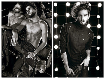 Marlon Teixeira, osmoze, white, black, model, man, bw, collage HD wallpaper