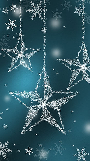 Silver Stars and Snowflakes, star, holiday, Christmas HD phone wallpaper