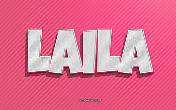 Laila, pink lines background, with names, Laila name, female names, Laila greeting card, line art, with Laila name HD wallpaper