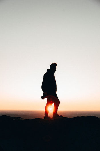 Sunset, Twilight, Dark, Glare, Silhouette, Dusk, Human, Person HD phone wallpaper