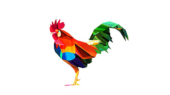 Digital artwork, Roosters and hens, Vibrant colors, and mobile backgrounds HD wallpaper