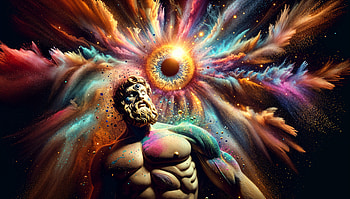 Mythical Gaze: A Stunning Ultra, mythology, god, eye, cosmic, statue HD wallpaper