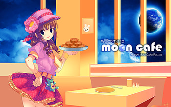 Welcome To Moon Cafe, pink, anime, moon, cute, girl HD wallpaper