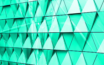 turquoise 3d triangle background, , turquoise 3d background, glass triangles, creative 3d turquoise background, turquoise 3d glass triangles HD wallpaper