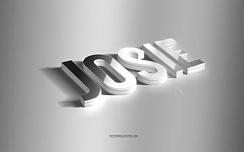 Josie, silver 3d art, gray background, with names, Josie name, Josie greeting card, 3d art, with Josie name HD wallpaper
