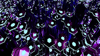Deep Purple Tron Hexagons , abstract, hexagon, deviantart HD wallpaper