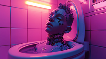 Skibidi Toilet : A Futuristic Vision in Neon, skibidi toilet, Sci Fi, neon, surreal, cyberpunk HD wallpaper