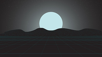 Moon Mountains Wire Frame Grid Lines , moon, mountains, artist, artwork, digital-art HD wallpaper