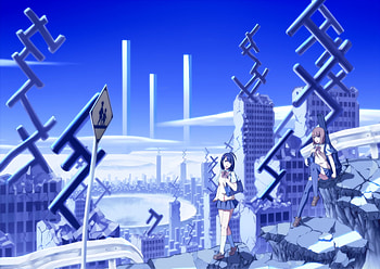 Future World, landscape, building, anime, future HD wallpaper
