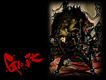 Gantz, black, fight, extraterrestrial, gun, monster, dead HD wallpaper