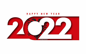 Happy New Year 2022 Albania, white background, Albania 2022, Albania 2022 New Year, 2022 concepts, Albania HD wallpaper