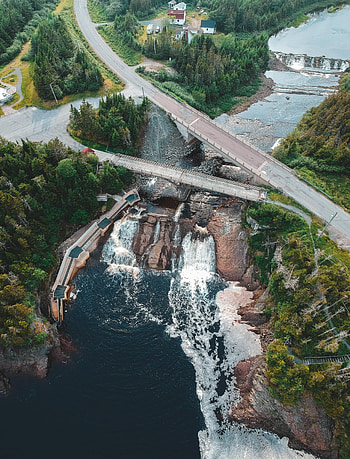 Nature, Rivers, Trees, View From Above, Road, Dam HD phone wallpaper