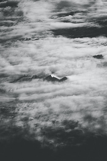 Nature, Mountains, Clouds, Relief, Bw, Chb HD phone wallpaper