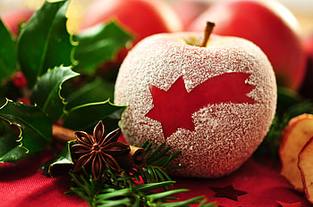 Food, Apple, Dessert, Desert, Macro, Powder, Star HD wallpaper