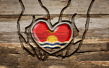 I love Kiribati, , wooden carving hands, Day of Kiribati, Kiribati flag, Flag of Kiribati, Take care Kiribati, creative, Kiribati flag in hand, wood carving, Oceanian countries, Kiribati HD wallpaper