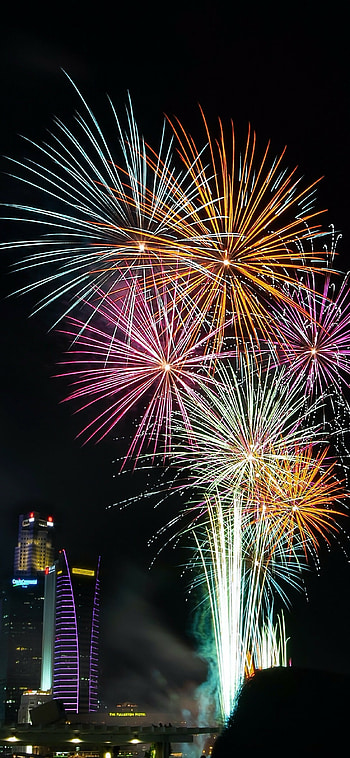 Firework , Sunburst effect, Vibrant colors, Explosive celebration HD phone wallpaper