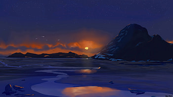 Dusky Winter Sunset , artist, artwork, digital-art, deviantart HD wallpaper