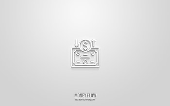 Money flow 3d icon, white background, 3d symbols, Money flow, business icons, 3d icons, Money flow sign, business 3d icons HD wallpaper