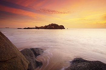 Beach Ocean Seashore Sunset, beach, ocean, sunset, nature HD wallpaper
