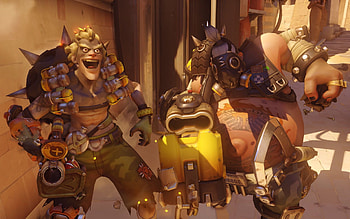 Junkrat and Roadhog, Competitive Overwatch, Skilled players, Renaud Galand HD wallpaper