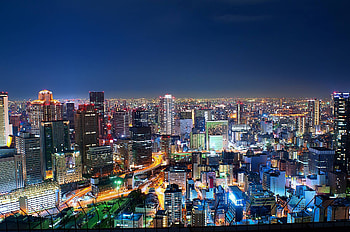 Japan Skyline, Osaka HD wallpaper