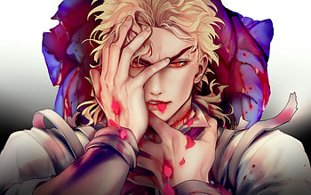 Dio Brando, red eyes, JoJos Bizarre, fan art, Dio Burando, JoJos Bizarre characters, manga, antagonist, Dio Brando JoJos Bizarre HD wallpaper