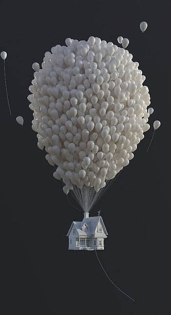 Cluster Ballooning, Up house, Sports HD phone wallpaper