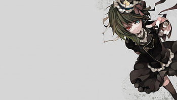Greed, skirt, black, short, hot, cute, girl, dress, rose, anime, flower, green, red, hair, eye, hat HD wallpaper