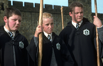 Draco Malfoy, Harry Potter, Movie, Harry Potter And The Philosopher's Stone, Gregory Goyle, Jamie Waylett, Josh Herdman, Tom Felton, Vincent Crabbe HD wallpaper