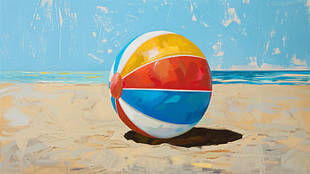 Vibrant Beach Ball, beach, summer, ocean, vacation HD wallpaper