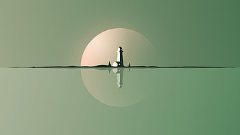 Minimal Reflection Of The Light House, lighthouse, artist, artwork, digital-art, deviantart HD wallpaper