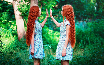 Twin, girl, redheads, girls, hair HD wallpaper