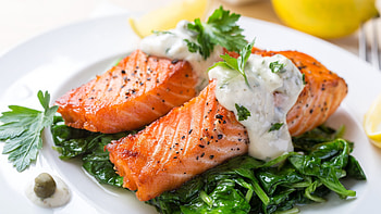 Grilled salmon, Healthy meal, Fresh produce, Flavourful dish HD wallpaper