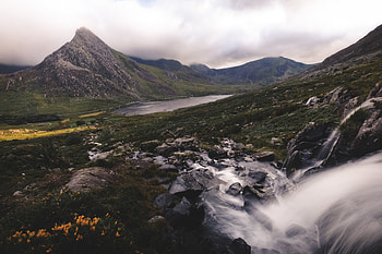 Landscape, Nature, Flowers, Stones, Mountains, Vertex, Top HD wallpaper