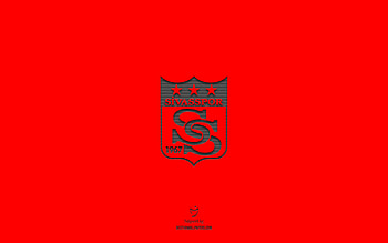 Sivasspor, red background, Turkish football team, Sivasspor emblem, Super Lig, Turkey, football, Sivasspor logo HD wallpaper