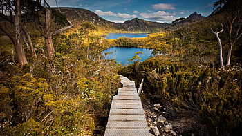 Cradle Mountain-Lake St Clair National Park, lake, mountains HD wallpaper