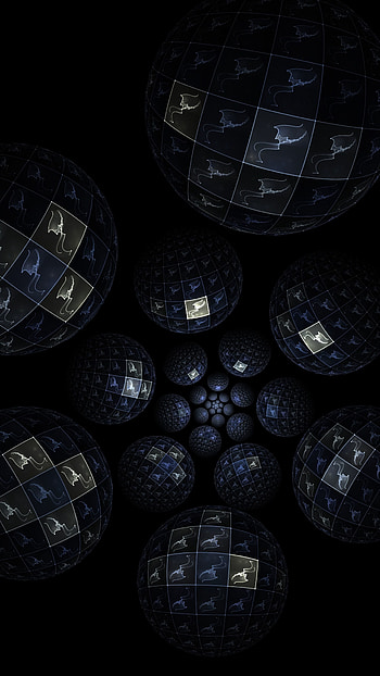 Abstract, Patterns, Dark, Fractal, Balls, Immersion HD phone wallpaper