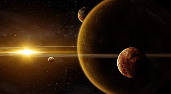 Planets, Universe, Stars, Shine, Light, Rays, Beams, Galaxy HD wallpaper