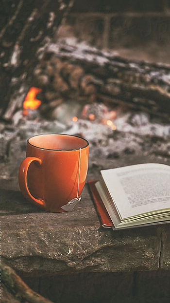 Fall featuring tea and books, Winter graphy, Cozy scene, Delightful ambiance HD phone wallpaper