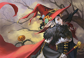 Dark Witch, magic, girl, wizard, dark, witch, halloween, orginal, crow, pumpkin, hat HD wallpaper