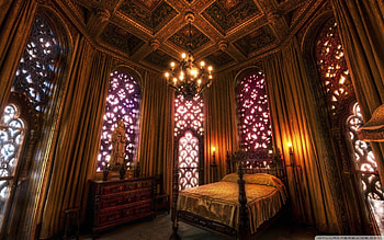 Hearst Castle Bedroom, gothic, Bedroom, Hearst Castle, beautiful, dark HD wallpaper