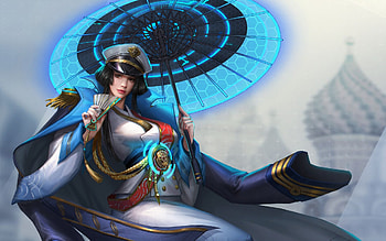 Fantasy girl, parasol, blue, jxika, fantasy, girl HD wallpaper