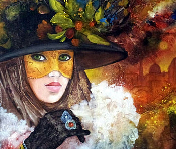 pretty girl, girl, french, art, oils HD wallpaper