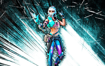 Cove Rider Ocean, grunge art, Fortnite Battle Royale, Fortnite characters, blue abstract rays, Cove Rider Ocean Skin, Fortnite, Cove Rider Ocean Fortnite HD wallpaper
