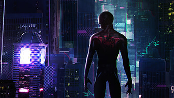 Miles Morales City, spiderman, superheroes, artwork, digital-art, art, artstation HD wallpaper